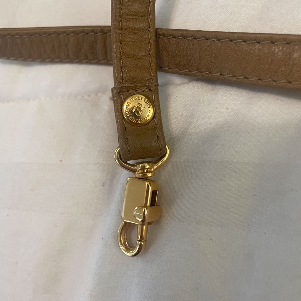 Fendi Tan/Brown Leather 2 Way Purse w/Strap,AUTHENTIC - Picture 8 of 16